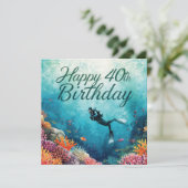 Carte 40e anniversaire de plongée sous-marine (Debout devant)