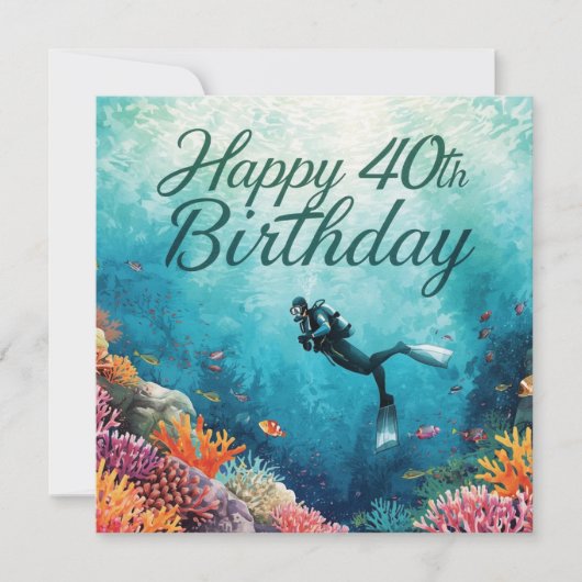 Carte 40e anniversaire de plongée sous-marine (Devant)