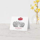 Carte 40e anniversaire de rubis mariage éléphant (Fleur jaune)