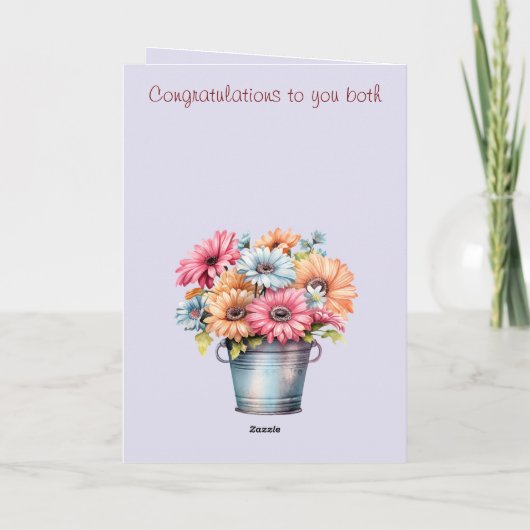 Carte 40e anniversaire de Ruby fleurs bordeaux violet (Dos)