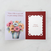 Carte 40e anniversaire de Ruby fleurs bordeaux violet (Intérieur)