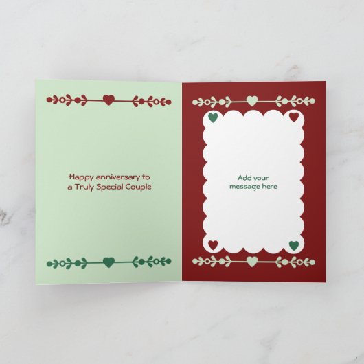 Carte 40e anniversaire de Ruby photo vert bordeaux (Intérieur)