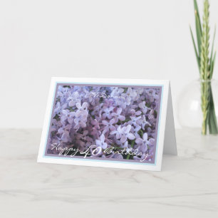 Carte 40e anniversaire Donna Lilacs Fleurs de printemps 