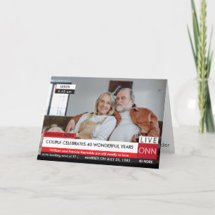 Carte 40e Anniversaire Drôle Breaking TV News Fabuleux