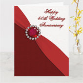 Carte 40e anniversaire du Mariage (Fleur jaune)