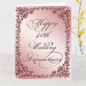 Carte 40e anniversaire du Mariage 8x5x11 (Fleur jaune)