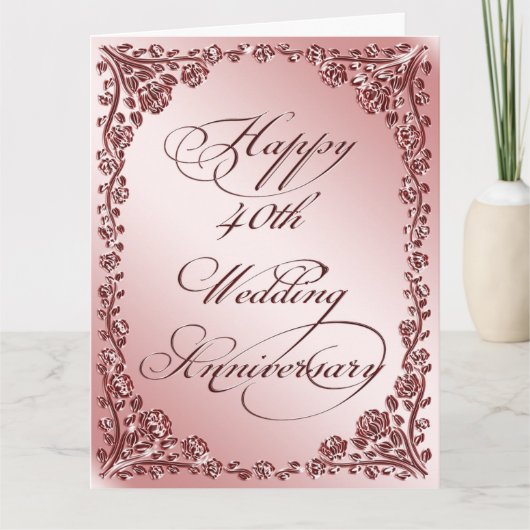 Carte 40e anniversaire du Mariage 8x5x11 (Devant)