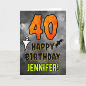 Carte 40e anniversaire : Eerie Halloween Thème + Nom per (Devant)