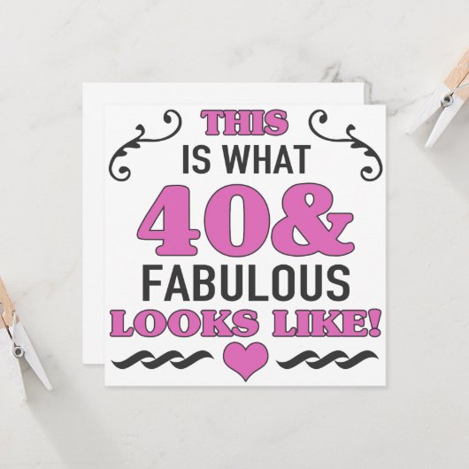 Carte 40e anniversaire Fabuleux (Devant/Arrière en situation)