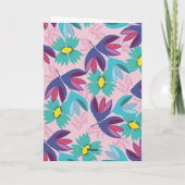 Carte 40e anniversaire floral vert moderne crocus femini (Dos)