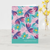 Carte 40e anniversaire floral vert moderne crocus femini (Fleur jaune)