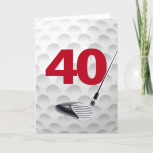 Carte 40e anniversaire Golf Ball Design