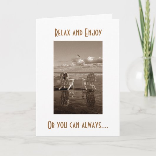 Carte 40e ANNIVERSAIRE HUMOUR-RELAX-PARTI COMME PAS DEMA (Devant)