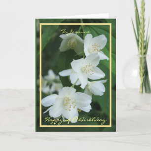 Carte 40e anniversaire Jasmine Flowers Elégant cadre Or