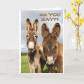 Carte **40e ANNIVERSAIRE** LAISSEZ VOS CHEVEUX DESSOUS E (Fleur jaune)