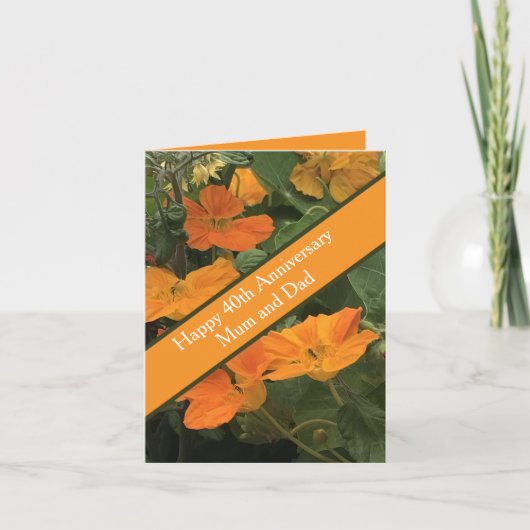Carte 40e anniversaire Mariage Nasturtium alternative (Devant)