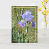 Carte 40e Anniversaire Mauve Iris Nom Flower Golden Fram (Fleur jaune)