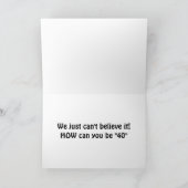 Carte "40e ANNIVERSAIRE" MÊME LES POULET SE AMUSENT DE V (Intérieur)