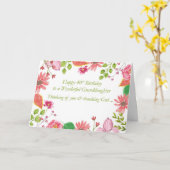 Carte 40e anniversaire Merveilleuse petite-fille Aquarel (Fleur jaune)