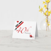 Carte 40e anniversaire (mod oiseaux) (Fleur jaune)