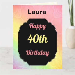Carte 40e anniversaire moderne et coloré