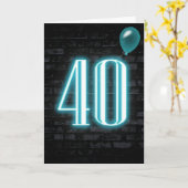 Carte 40e anniversaire néon Connexion en brique (Fleur jaune)