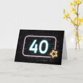 Carte 40e anniversaire Neon Connexion en brique (Fleur jaune)