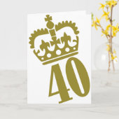 Carte 40e anniversaire - Numéro - Quarante (Fleur jaune)