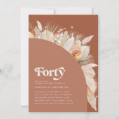 Carte 40e anniversaire pampas herbe terre cuite arche mo (Devant)