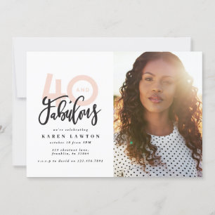 Carte 40e anniversaire photo 40 & fabuleux moderne color
