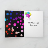 Carte 40e Anniversaire Points Arc-en-ciel sur Noir (Intérieur)