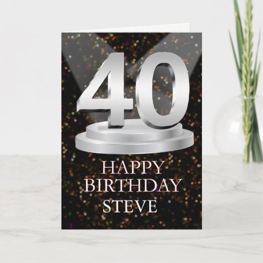 Carte 40e anniversaire Points saillants Ajouter une cart (Devant)