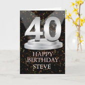 Carte 40e anniversaire Points saillants Ajouter une cart (Fleur jaune)