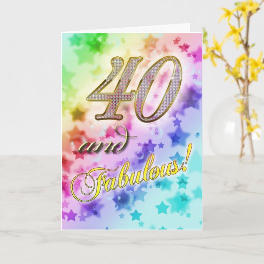 Carte 40e anniversaire pour quelqu'un Fabulous (Fleur jaune)