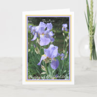 40e anniversaire Purple Irises élégant cadre doré