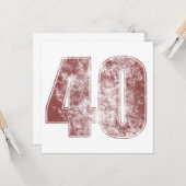 Carte 40e anniversaire Red Grunge (Devant/Arrière en situation)