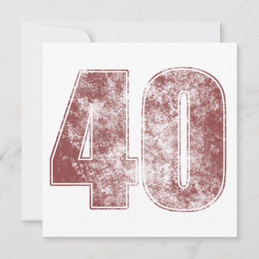 Carte 40e anniversaire Red Grunge (Devant)