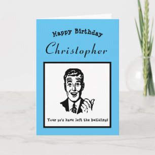 Carte 40e Anniversaire Retro Cartoon drôle Personnalisé