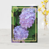 Carte 40e anniversaire Sammy Hydrangeas cadre or élégant (Fleur jaune)