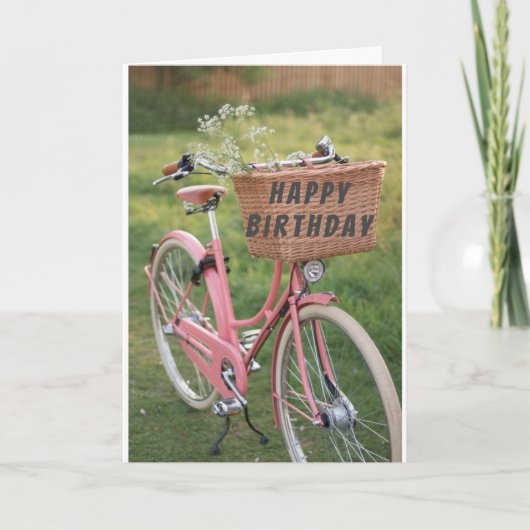 Carte **40e ANNIVERSAIRE** SOUHAITS ET UN JOLI VÉLO COOL (Devant)