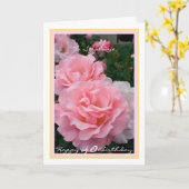 Carte 40e anniversaire Stephanie Rose Elégante Gold Fram (Fleur jaune)