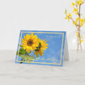 Carte 40e Anniversaire Stephanie Sunflowers Elégant Gold (Fleur jaune)