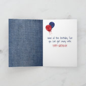 Carte 40e Anniversaire Stick Girl avec ballon rouge (Intérieur)