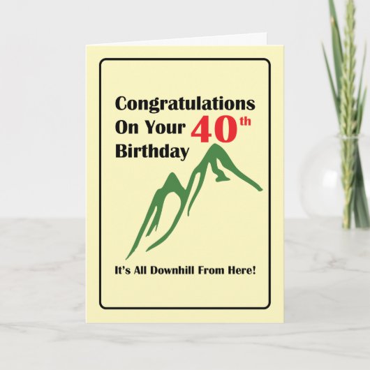 Carte 40e anniversaire Toute la descente (Devant)