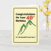 Carte 40e anniversaire Toute la descente (Fleur jaune)