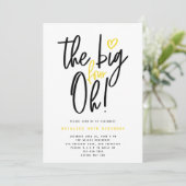 Carte 40e anniversaire typographie moderne jaune minimal (Debout devant)