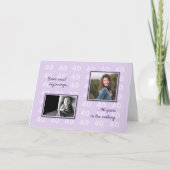 Carte 40e anniversaire vos photos et texte lilas (Devant)