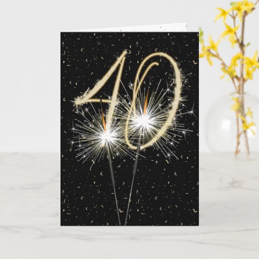 Carte 40e anniversary (Fleur jaune)