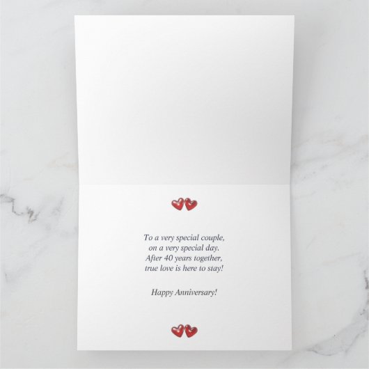 Carte 40e Anniversary Ruby Hearts (Intérieur)