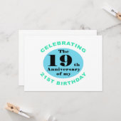 Carte 40e Humour d'anniversaire (Devant/Arrière en situation)